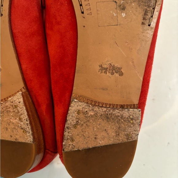 COACH KIMMIE Tomato Red Suede LOAFER SHOES 9.5M - Picture 2 of 14
